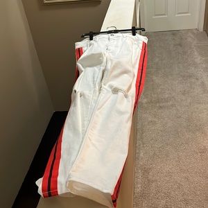 White and red fashion nova jeans